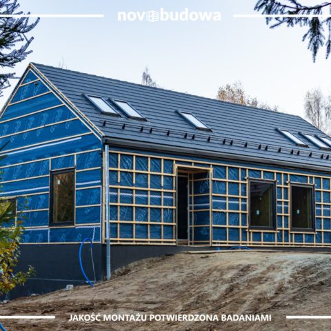 Drewniany dom w technologii szkieletowej - novobudowa