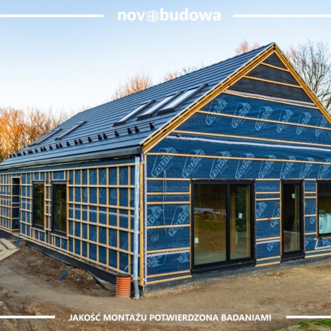 Drewniany dom w technologii szkieletowej - novobudowa