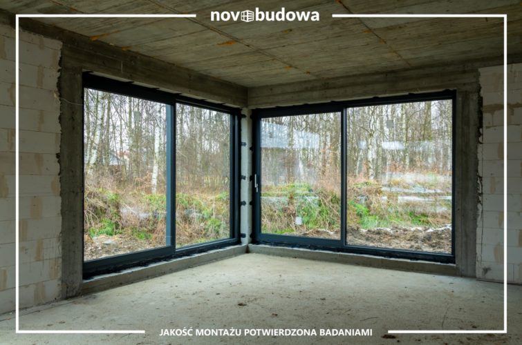Realizacje Novobudowa: montaż okien na budowie Kłaj