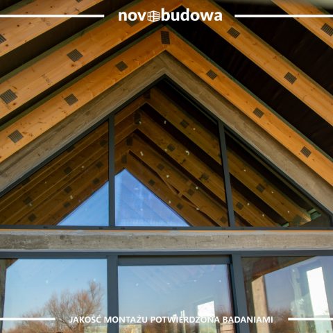 Novobudowa realizacje: Nowoczesna stodoła parterowa z przeszkloną ścianą