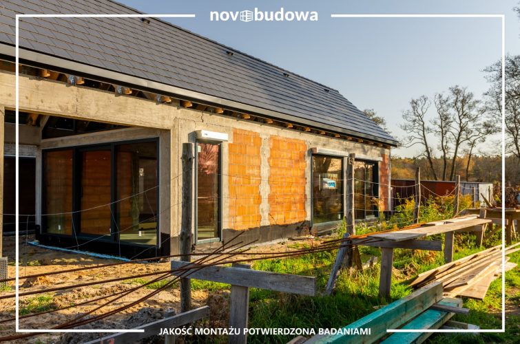 Novobudowa realizacje: Nowoczesna stodoła parterowa z przeszkloną ścianą